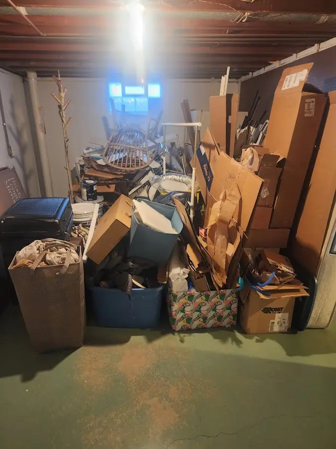 Roll-off dumpster container at job site for 20 Yard Dumpster Rental in Tallmadge